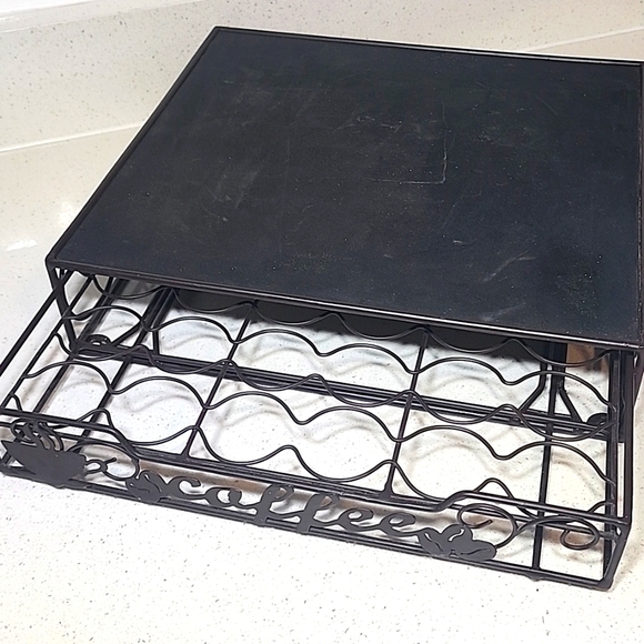 Coffee Pod Storage Drawer. Ornate Metal With Absorption Pad. Holds 36 Pods - Picture 7 of 9